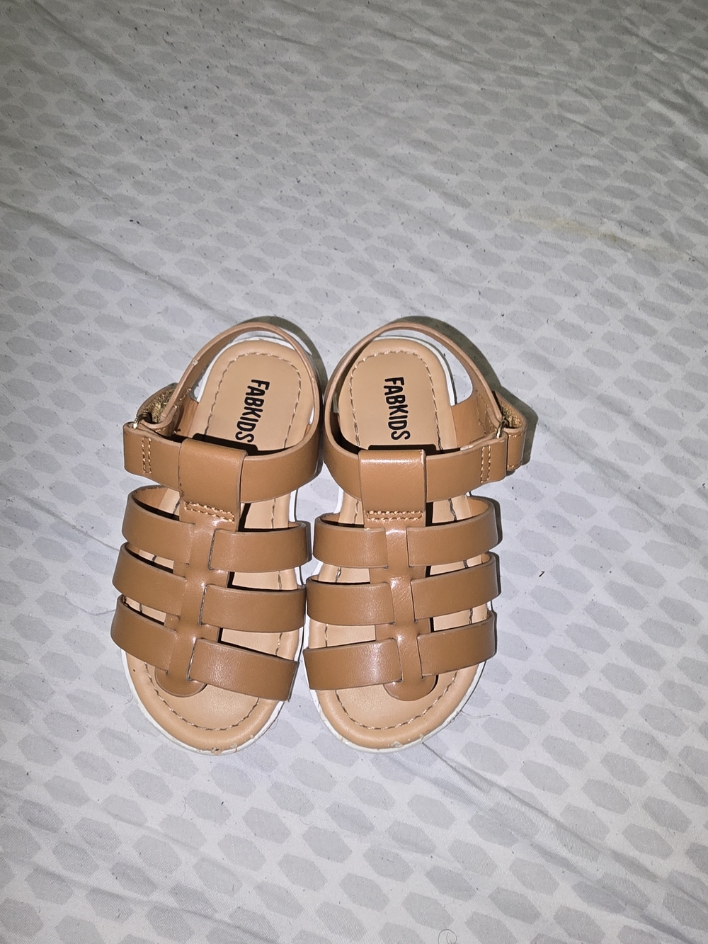fabkids Tan Strappy Sandals for Toddlers